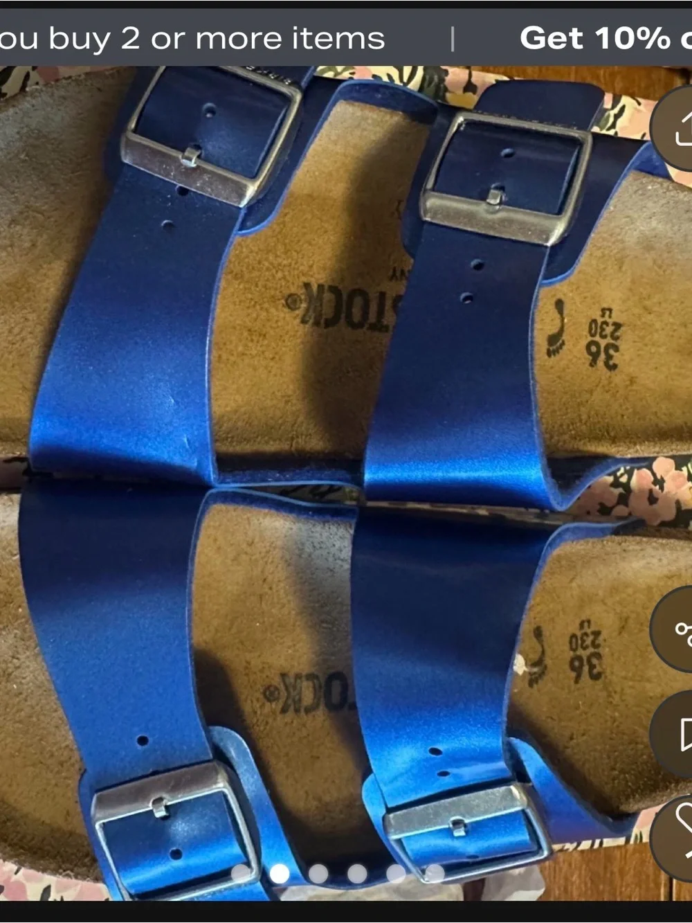 Birkenstock Blue Two-Buckle Slide Sandals